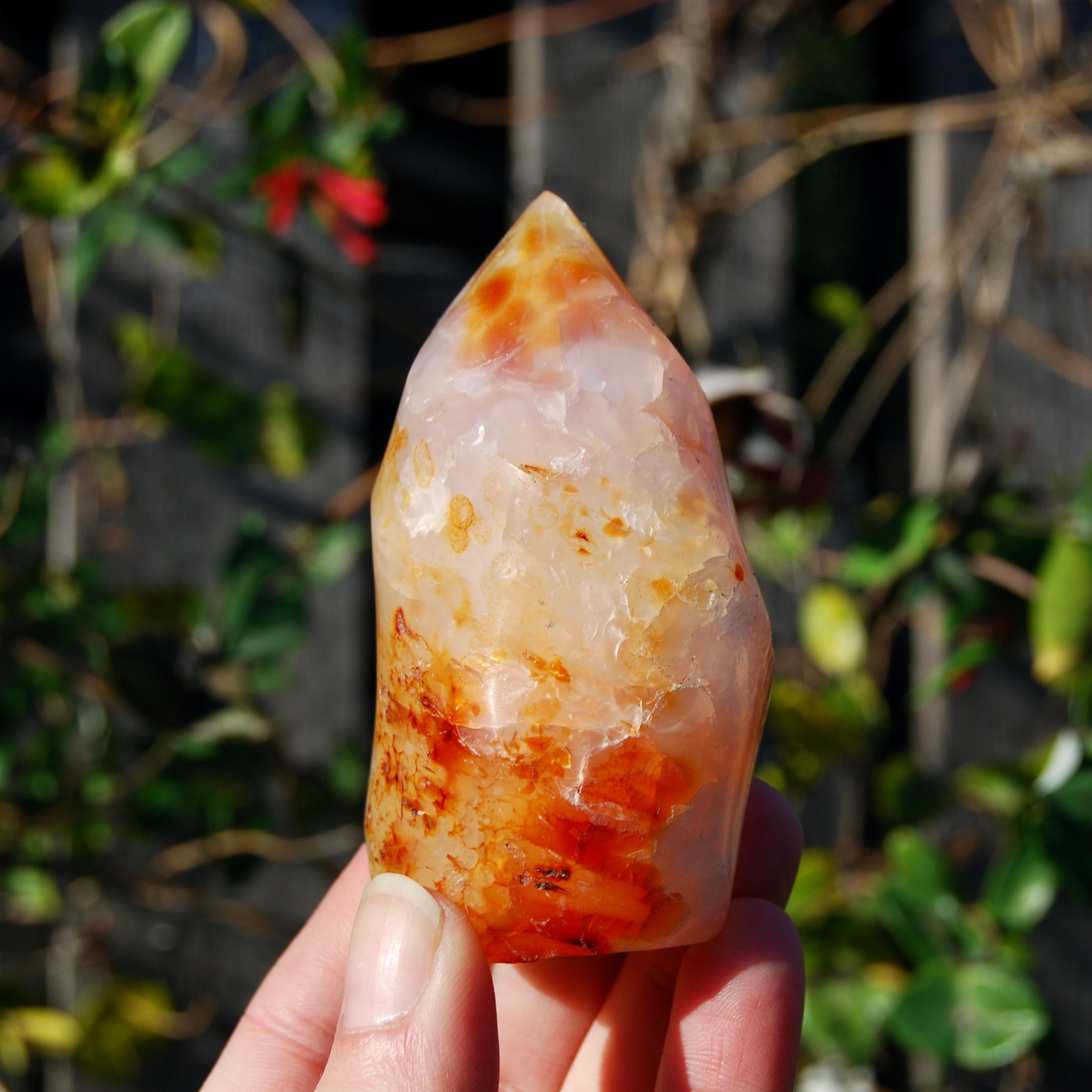 Carnelian Crystal Flame, Carnelian Agate Freeform Tower, Madagascar