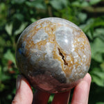 Brecciated Ibis Jasper Crystal Sphere, Intricate Patterns Druzy