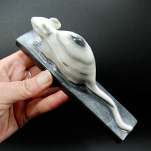 Load image into Gallery viewer, Large 6in &#39;Yin Yang&#39; Jade Mouse Crystal Carving, Bullseye Pattern
