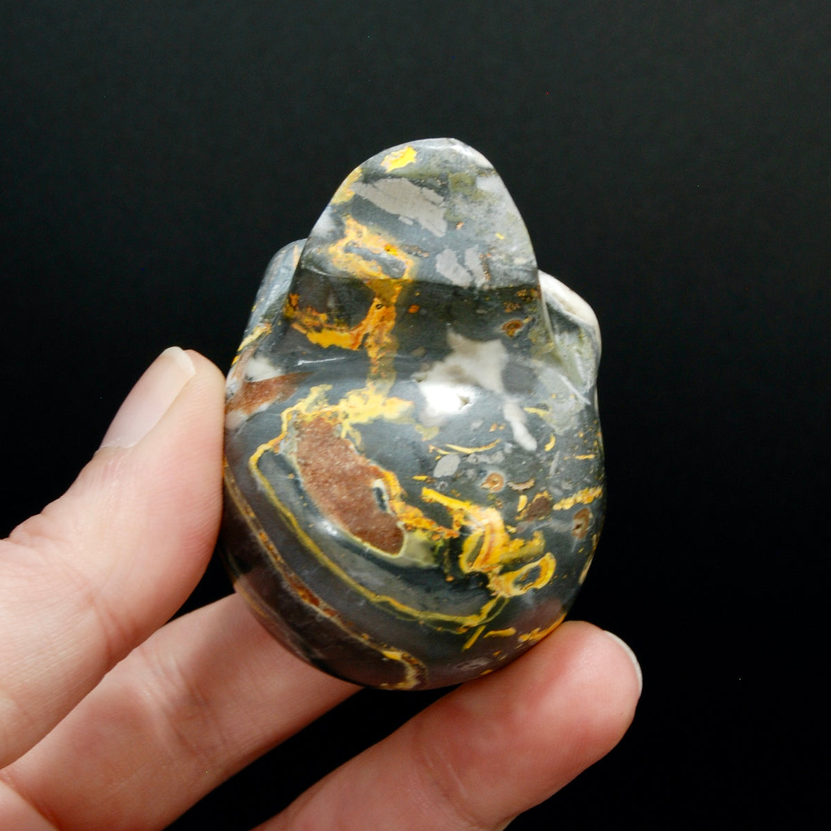 Bumblebee Jasper Carved Crystal Skull, Indonesia