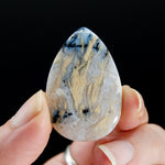 Dendritic Plume Agate Teardrop Pear Cabochon, Indonesia