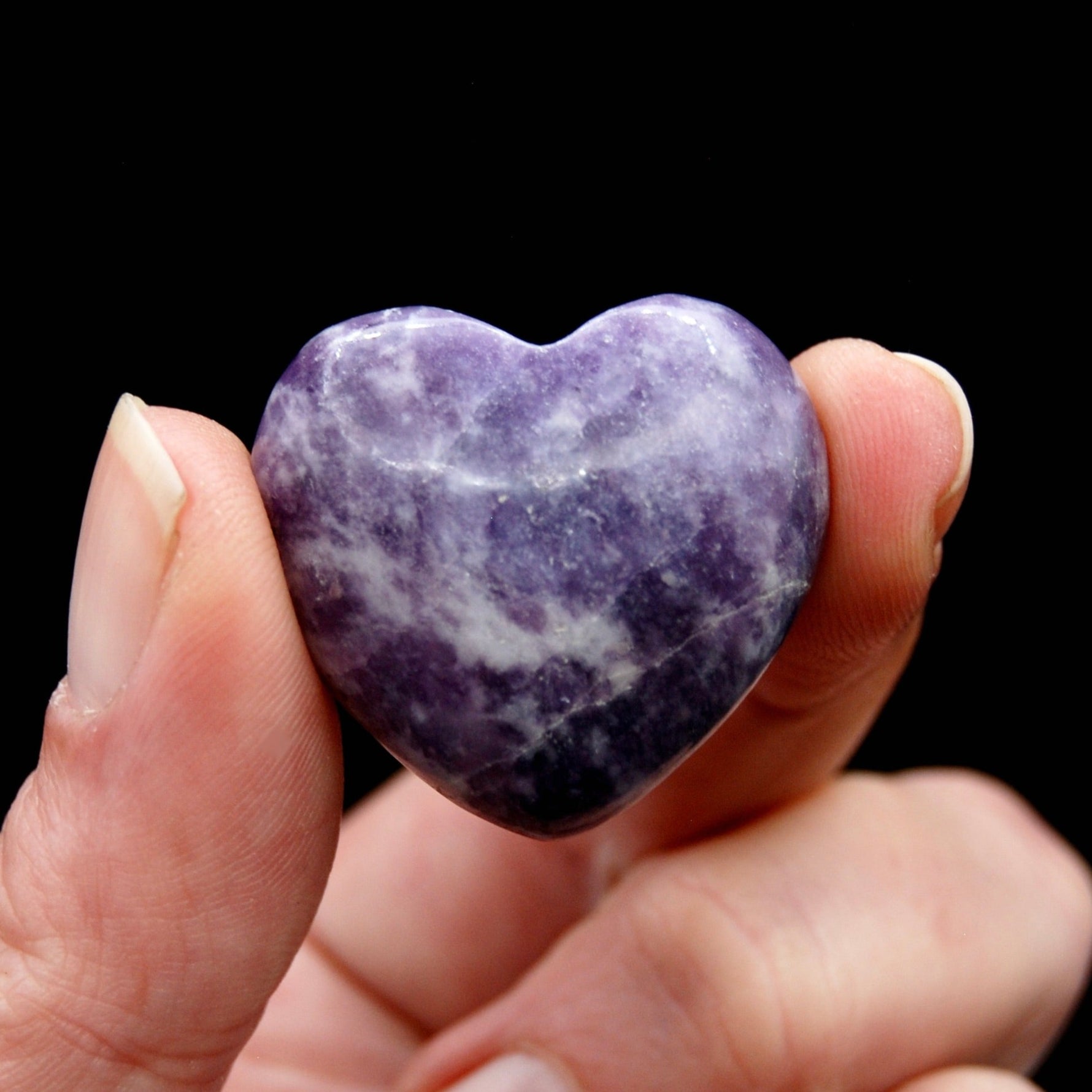 Purple Lepidolite Crystal Heart 30mm