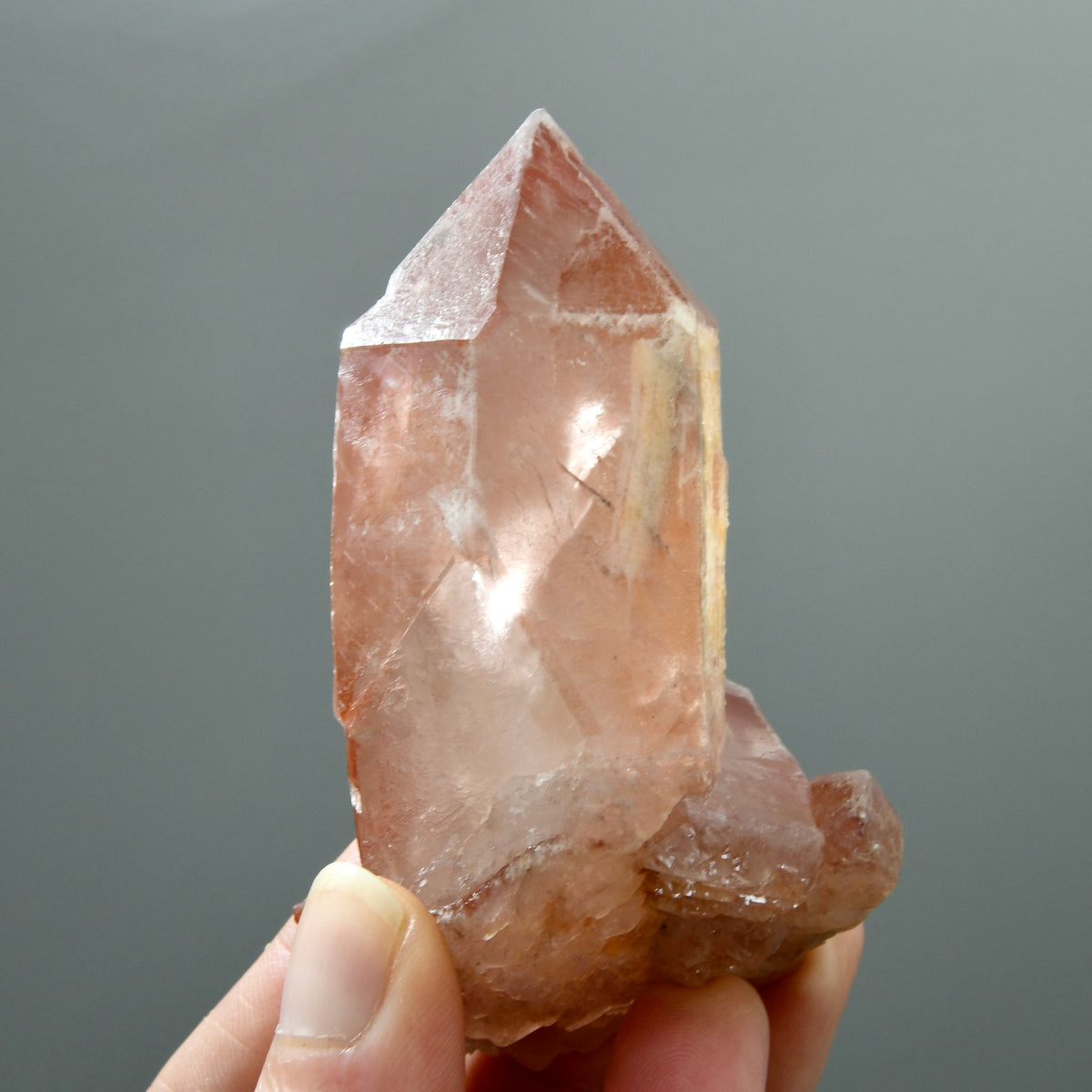 Tantric Twin Strawberry Pink Scarlet Temple Lemurian Seed Quartz Crystal Starbrary Dreamsicle, Brazil