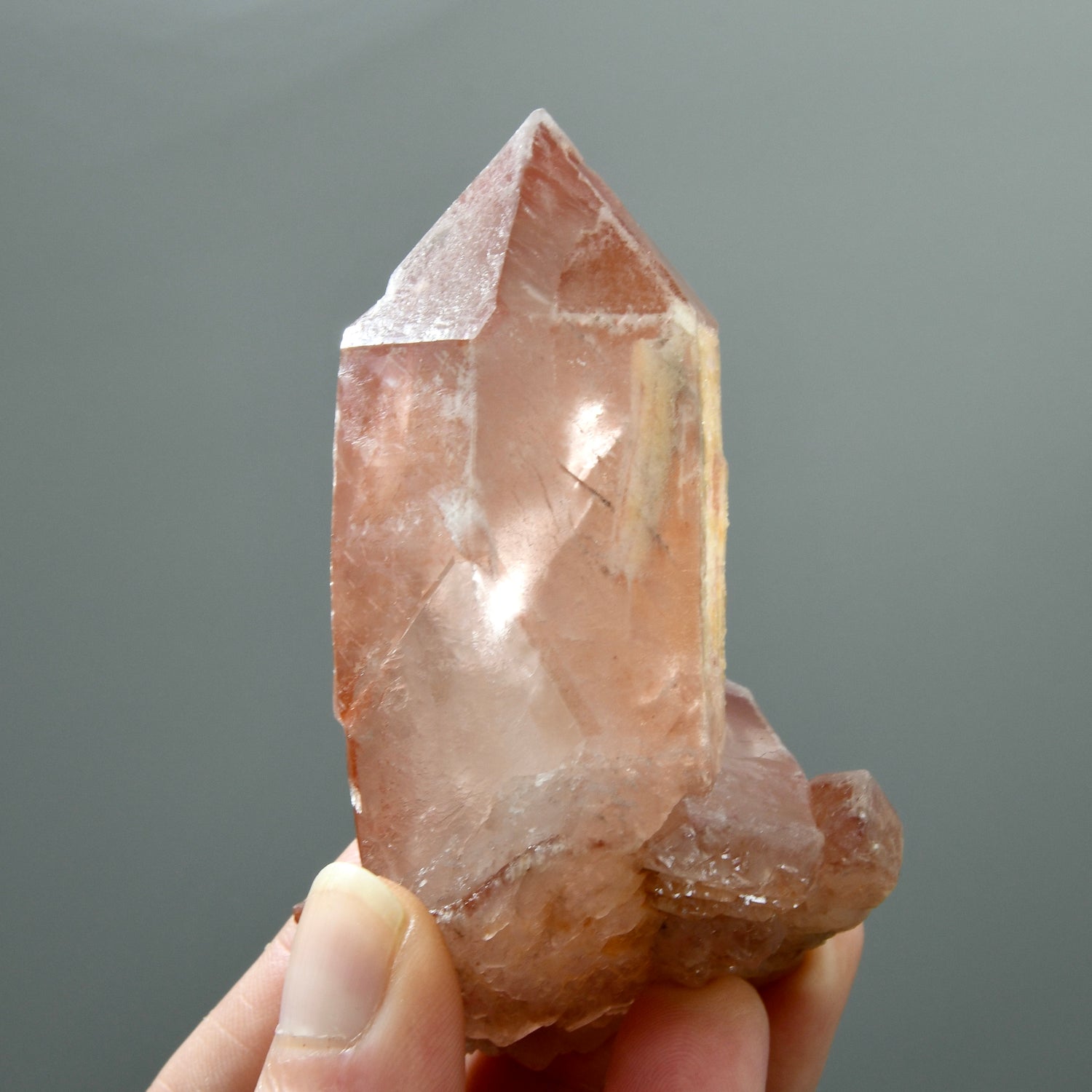 Tantric Twin Strawberry Pink Scarlet Temple Lemurian Seed Quartz Crystal Starbrary Dreamsicle, Brazil