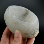Natural Crystalline Agate Carved Crystal Freeform Bowl