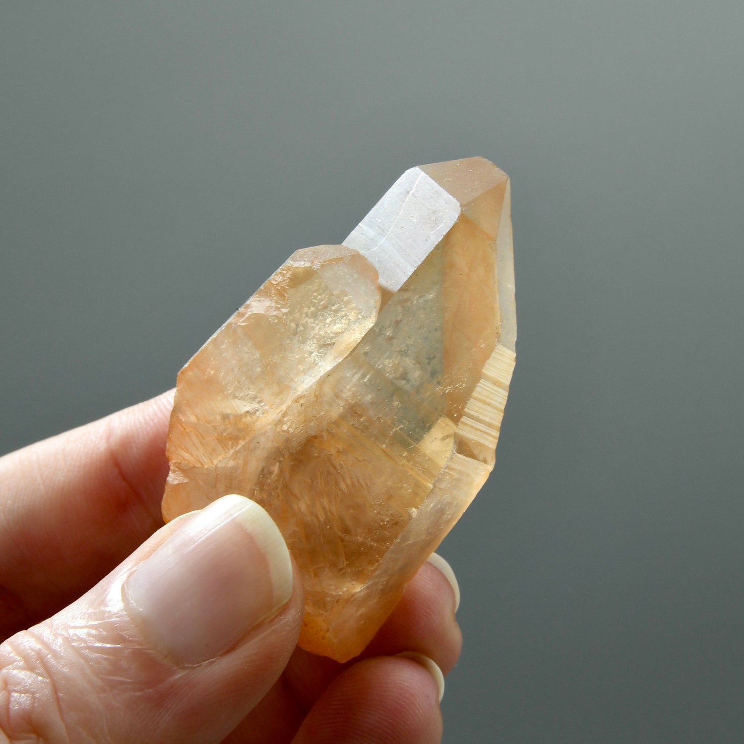 Record Keeper Tantric Twin Pink Shadow Smoky Scarlet Temple Lemurian Seed Quartz Crystal, Serra do Cabral, Brazil