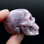 Lepidolite Carved Crystal Skull