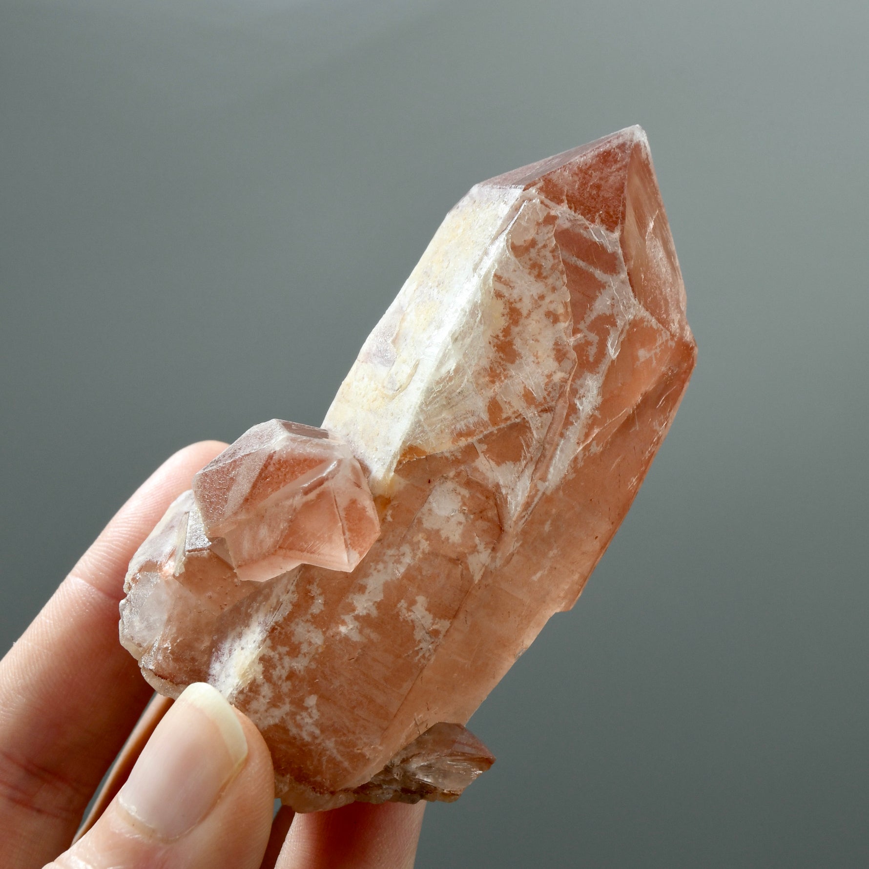 Tantric Twin Strawberry Pink Scarlet Temple Lemurian Seed Quartz Crystal Starbrary Dreamsicle, Brazil