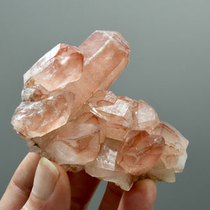 ET Crown Tantric Twin Strawberry Pink Scarlet Temple Lemurian Quartz Crystal Cluster Dreamsicle, Serra do Cabral, Brazil