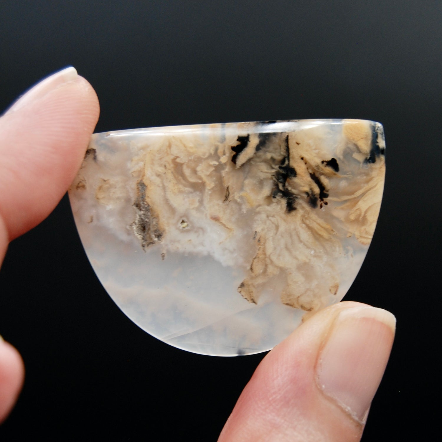 Graveyard Plume Agate Cabochon