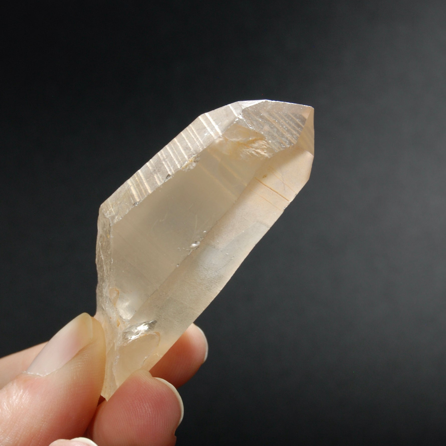 Pink Shadow Lemurian Seed Quartz Crystal