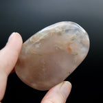 Gemmy Sakura Flower Agate Palm Stone, Pink Lavender Sakura Agate, Madagascar