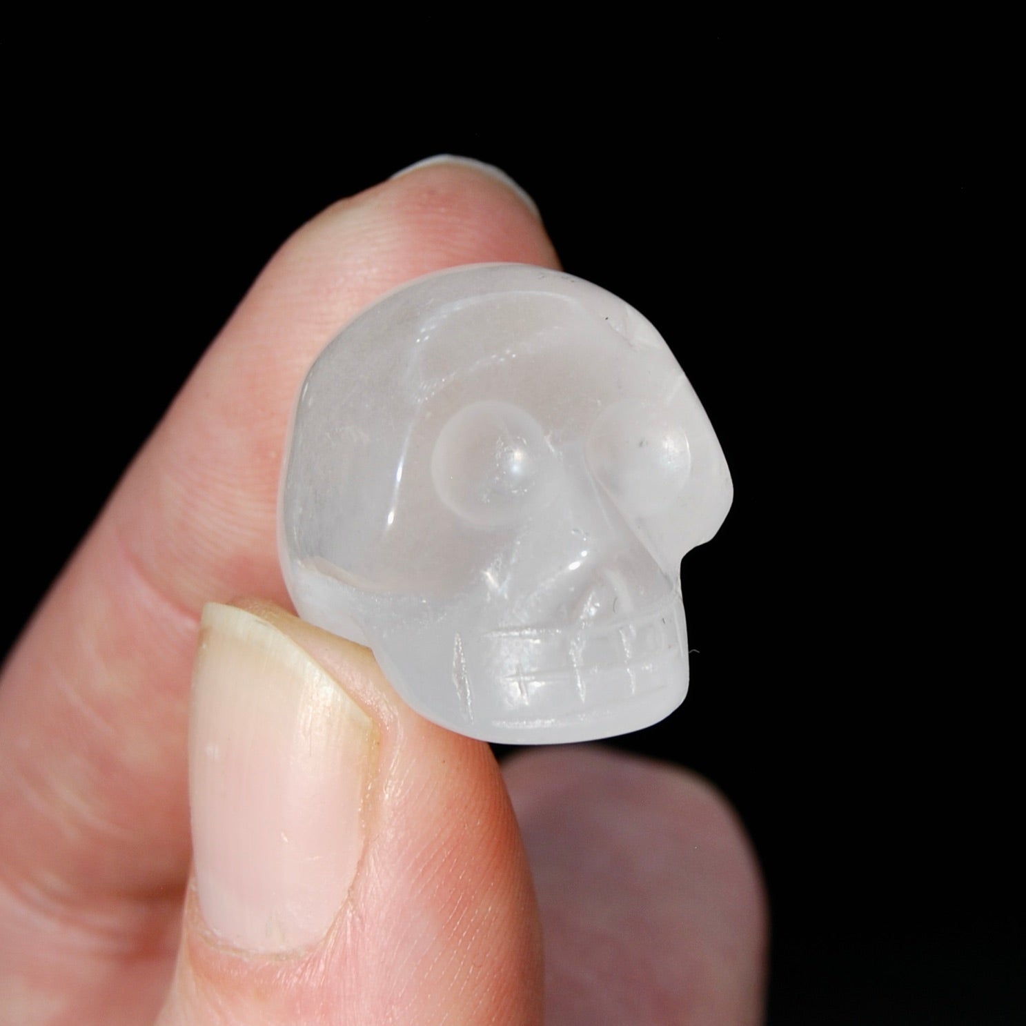 1in Clear Quartz Carved Crystal Skull