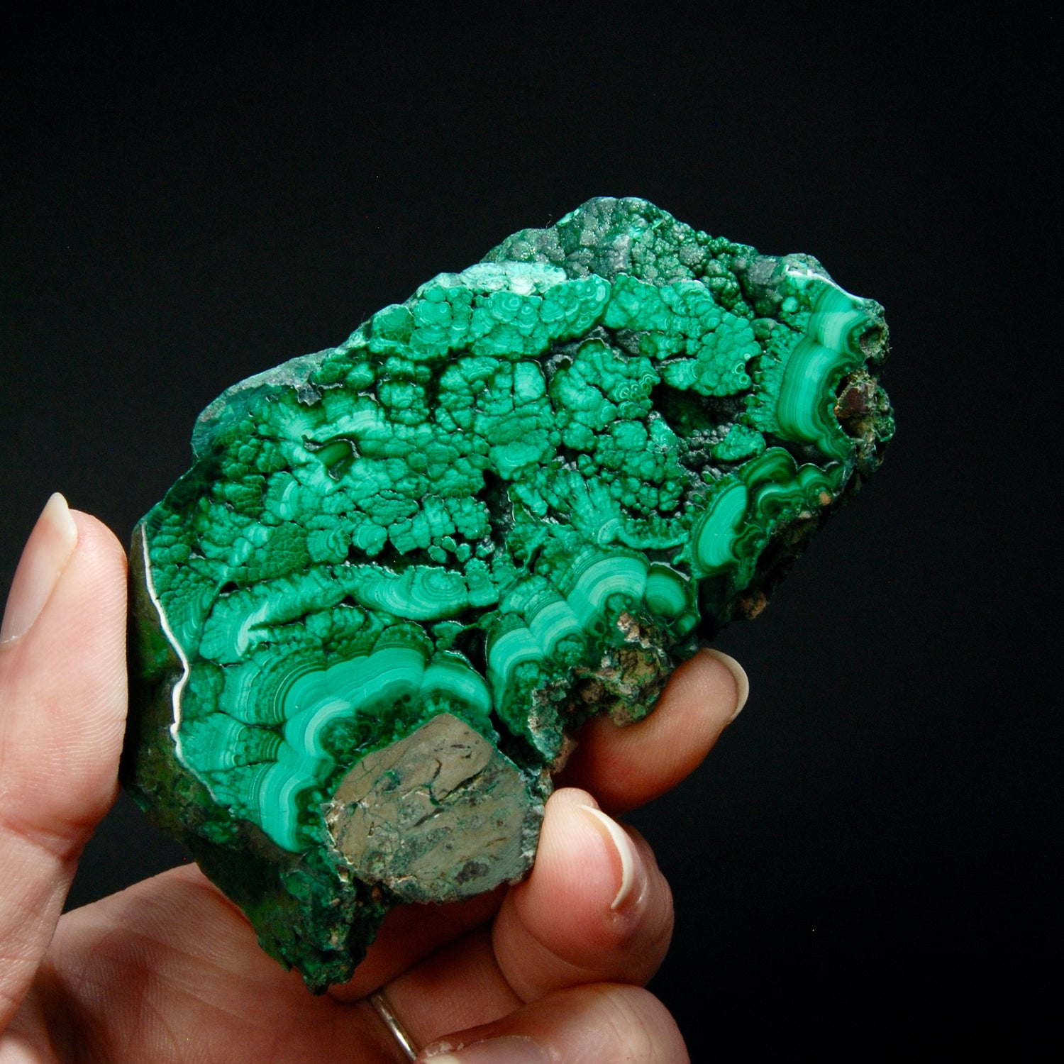 3.5in 120g Malachite Crystal Slab, Congo m1