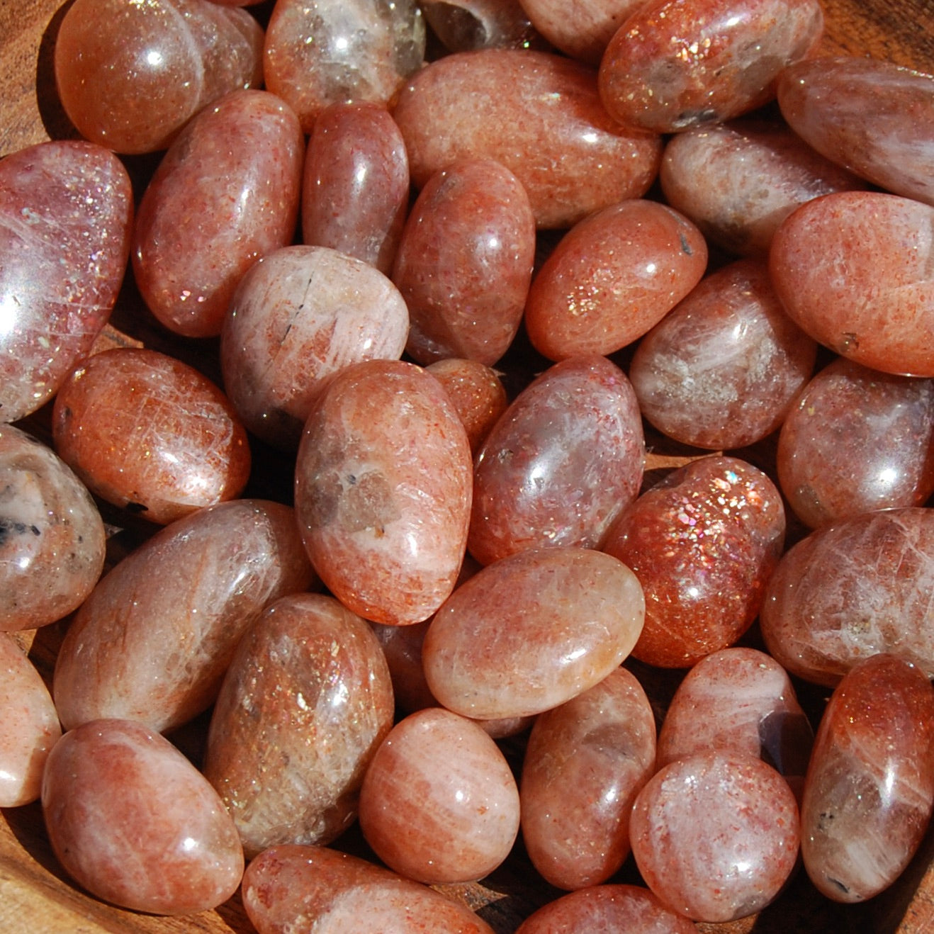 Super Flashy Sunstone Crystal Tumbled Stones