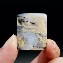 Load image into Gallery viewer, 32mm Dendritic Graveyard Plume Agate Cabochon, Rectangle Indonesian Agate Cab #a6
