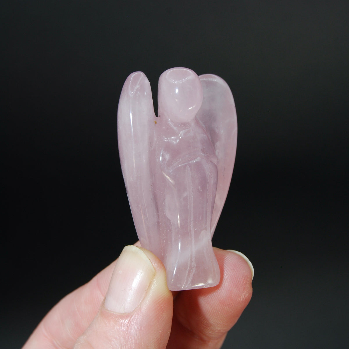 Rose Quartz Carved Crystal Guardian Angel
