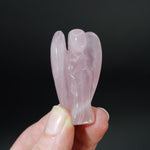 Rose Quartz Carved Crystal Guardian Angel