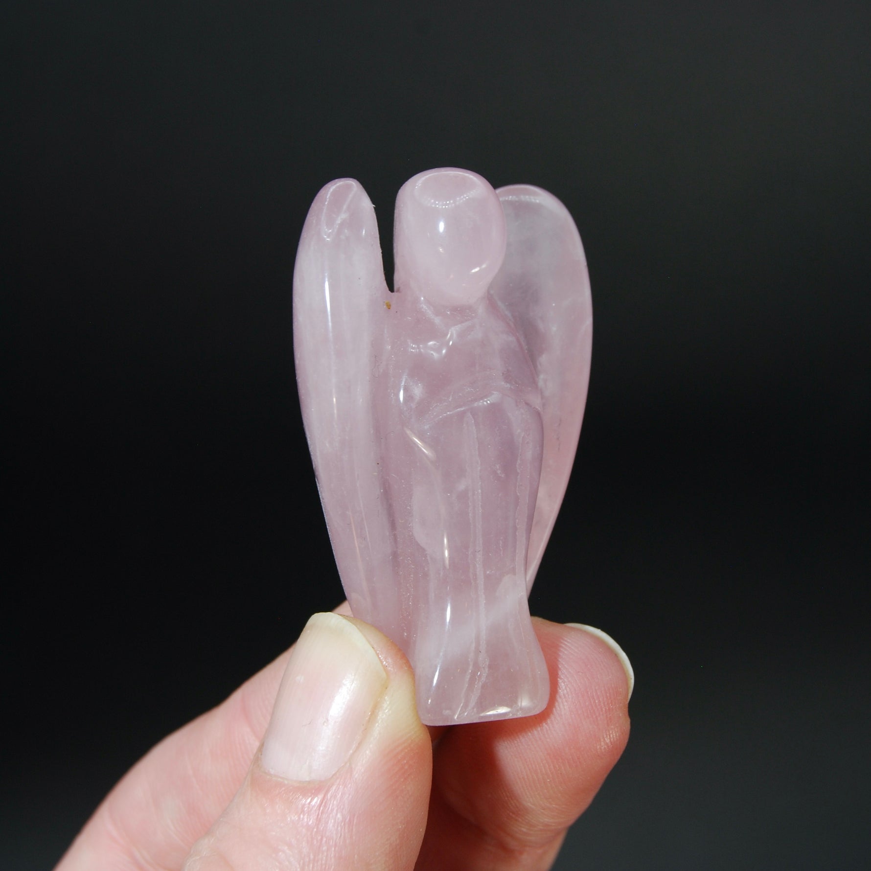 Rose Quartz Carved Crystal Guardian Angel