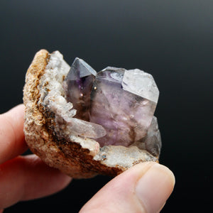 Elestial Amethyst Quartz Crystal, Smoky Chiredzi Amethyst