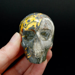 Bumblebee Jasper Carved Crystal Skull, Indonesia