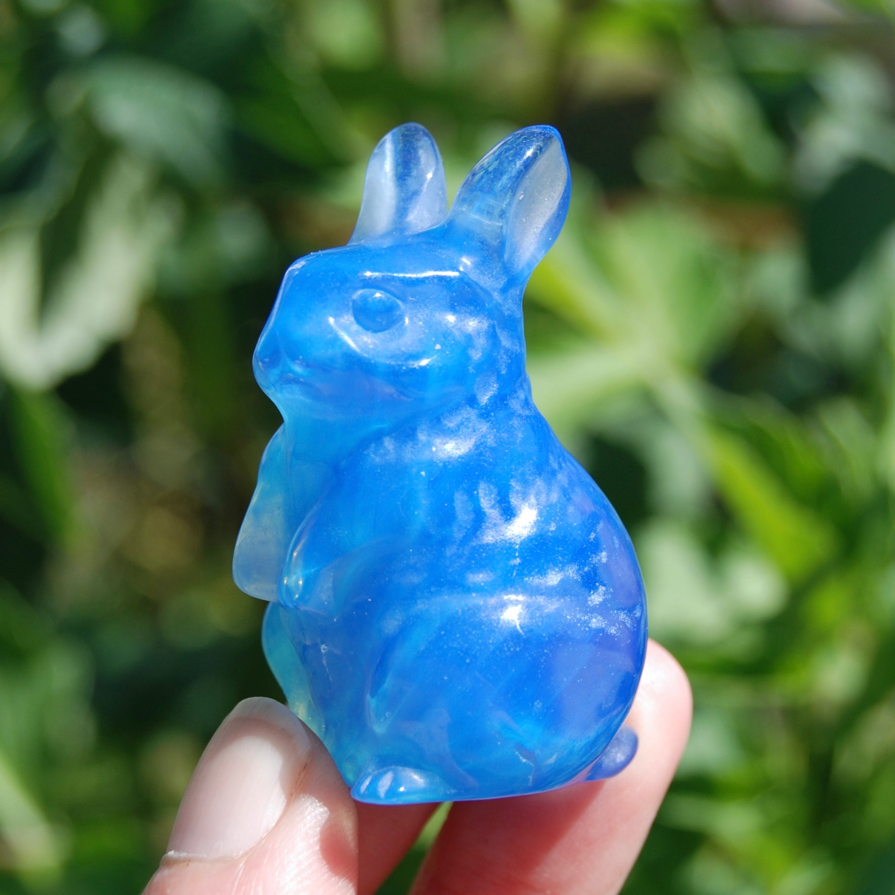 Blue Opalite Carved Crystal Rabbit
