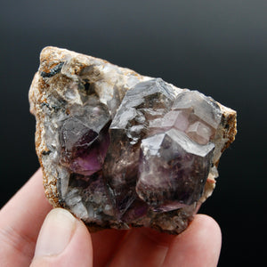 Elestial Amethyst Quartz Crystal, Smoky Chiredzi Amethyst