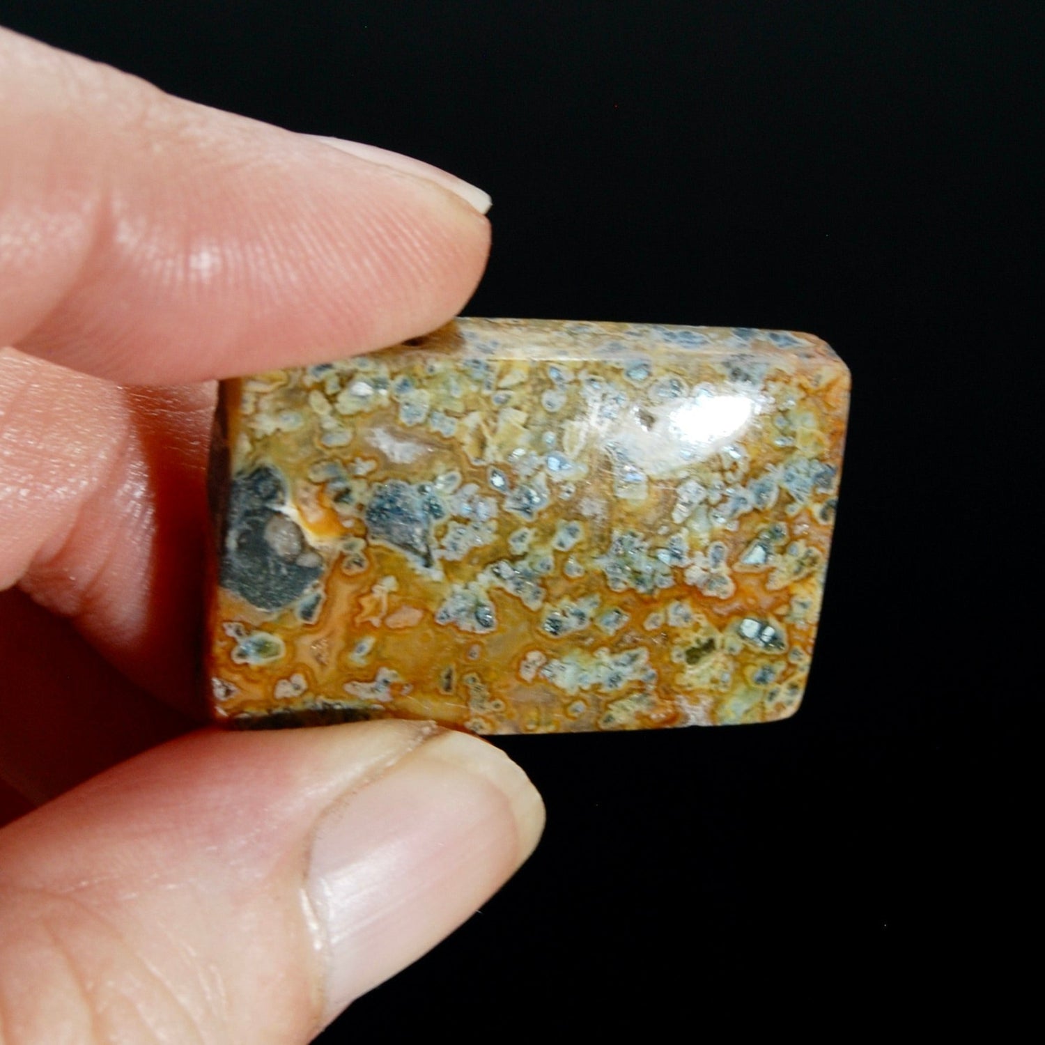Marcasite Agate Matrix Rectangle Cabochon, Indonesia