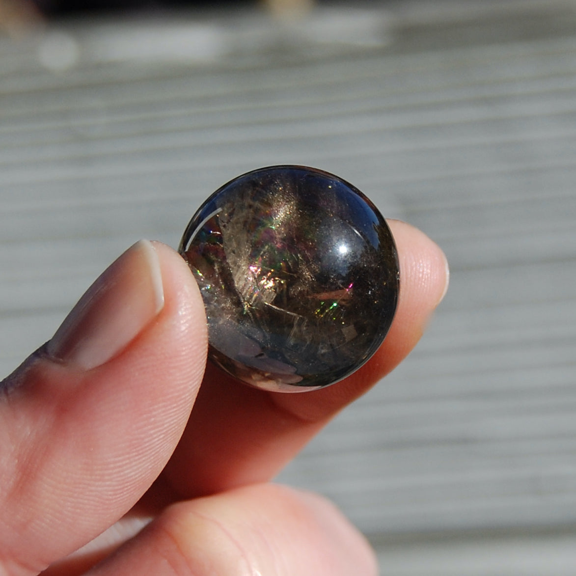 Rainbow Smoky Quartz Crystal Sphere