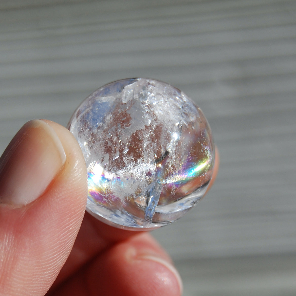 Rainbow Clear Quartz Polished Crystal Spheres