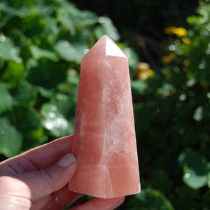 Rose Calcite Crystal Tower