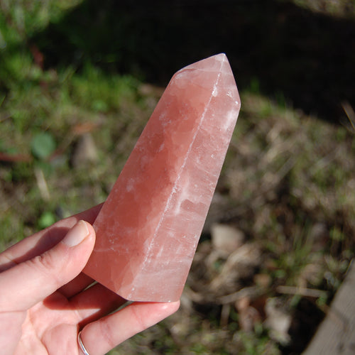Rose Calcite Crystal Tower