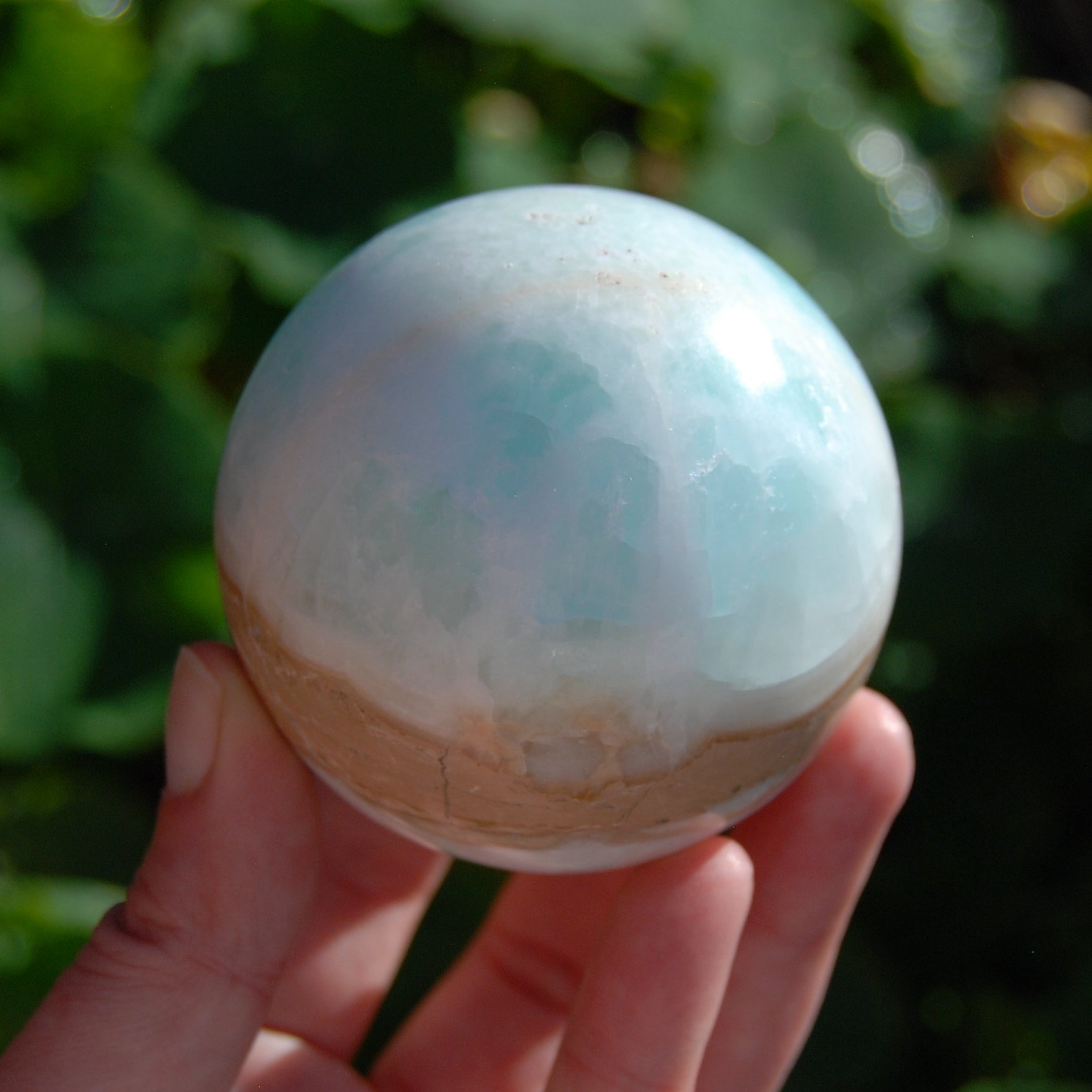 Caribbean Blue Calcite Crystal Sphere 