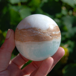 Caribbean Blue Calcite Crystal Sphere 