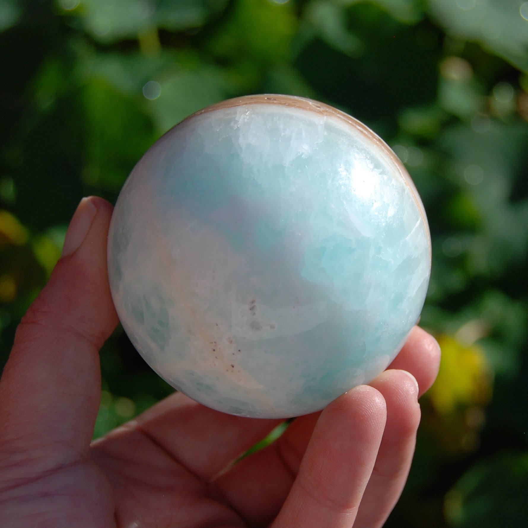Caribbean Blue Calcite Crystal Sphere 