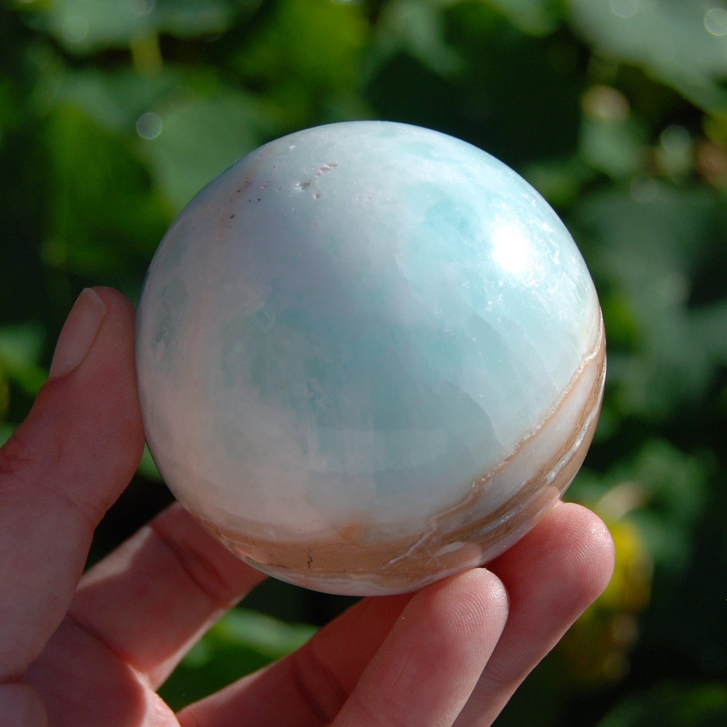 Caribbean Blue Calcite Crystal Sphere 