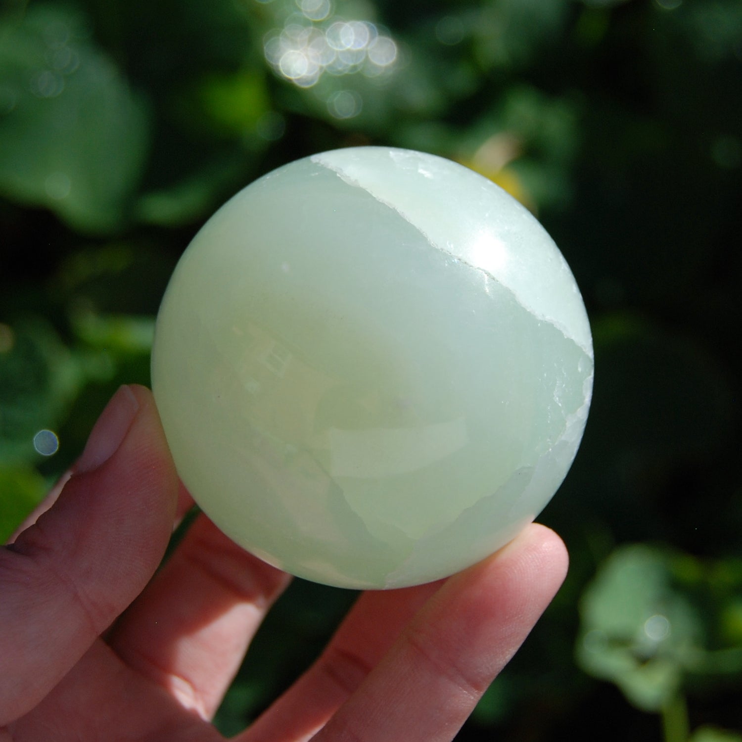 Pistachio Green Calcite Crystal Sphere