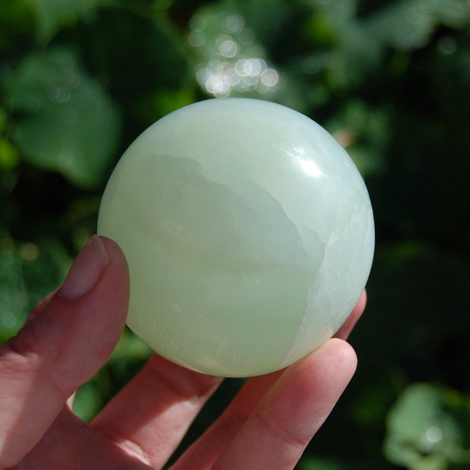 Pistachio Green Calcite Crystal Sphere
