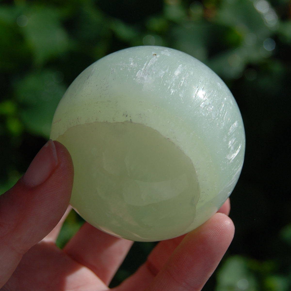 Pistachio Green Calcite Crystal Sphere