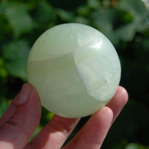 Pistachio Green Calcite Crystal Sphere