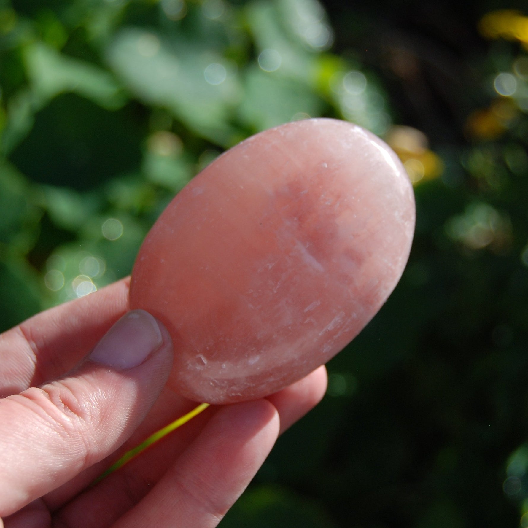 Rose Calcite Crystal Palm Stones