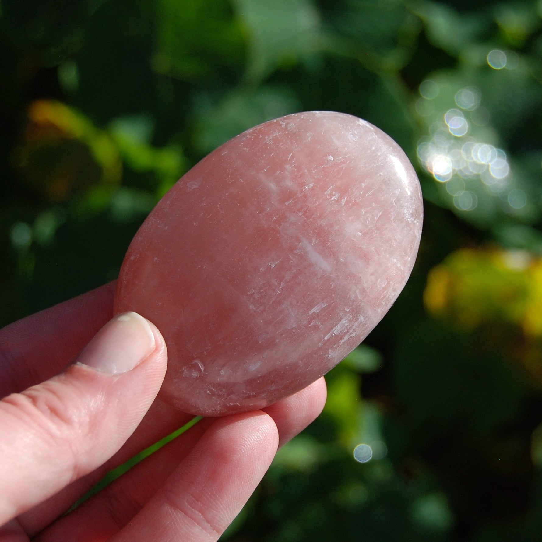 Rose Calcite Crystal Palm Stones