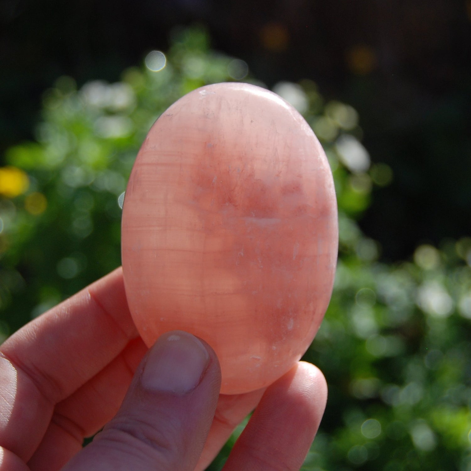 Rose Calcite Crystal Palm Stones