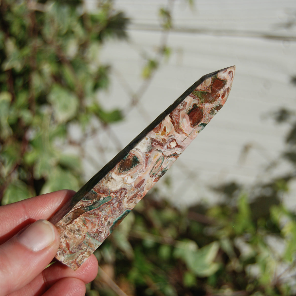Pink Leopard Skin Jasper Crystal Tower