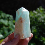 Caribbean Blue Calcite Crystal Tower with Aragonite
