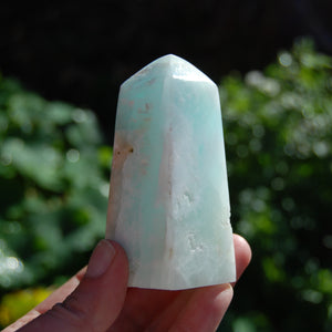 Caribbean Blue Calcite Crystal Tower with Aragonite