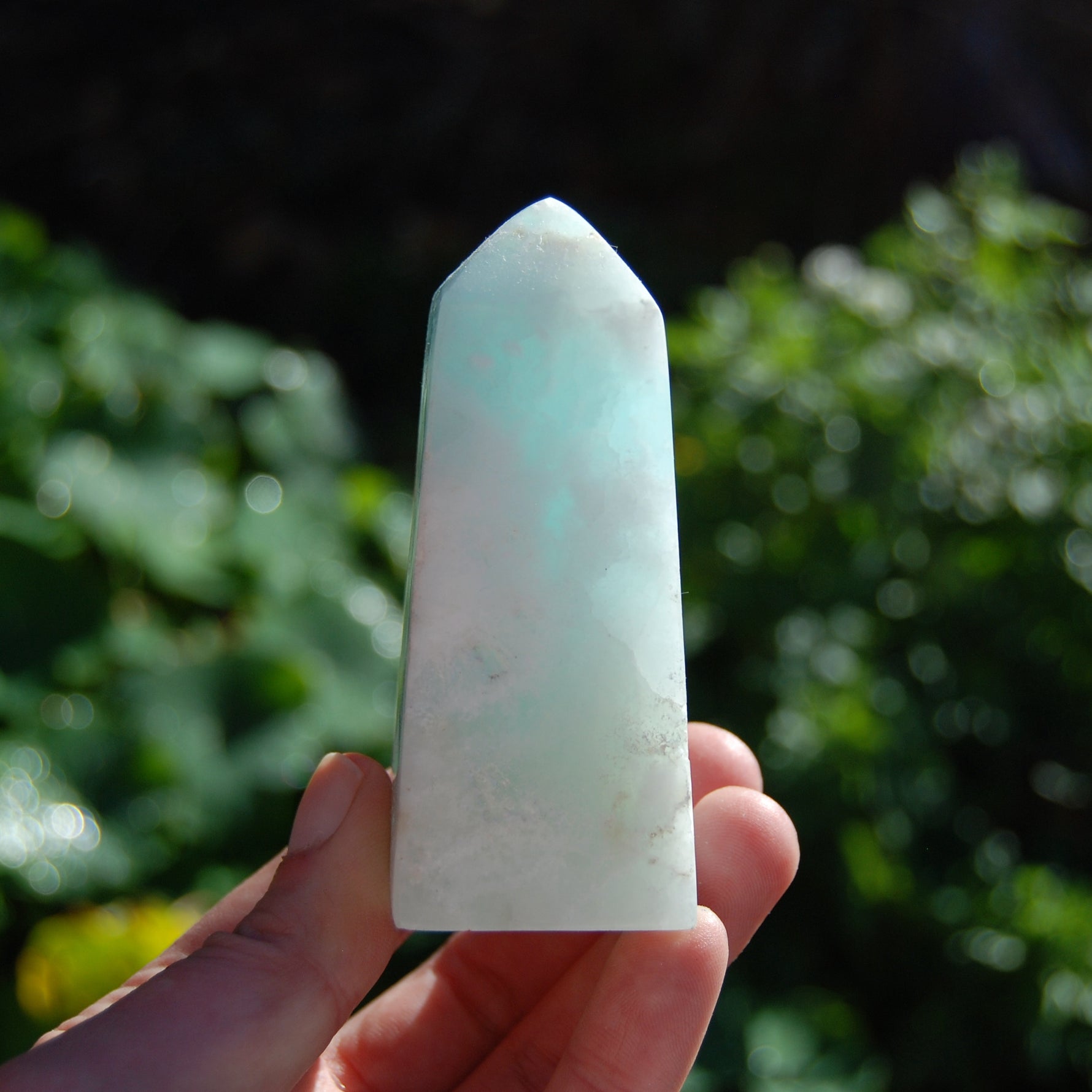 Caribbean Blue Calcite Crystal Tower with Aragonite