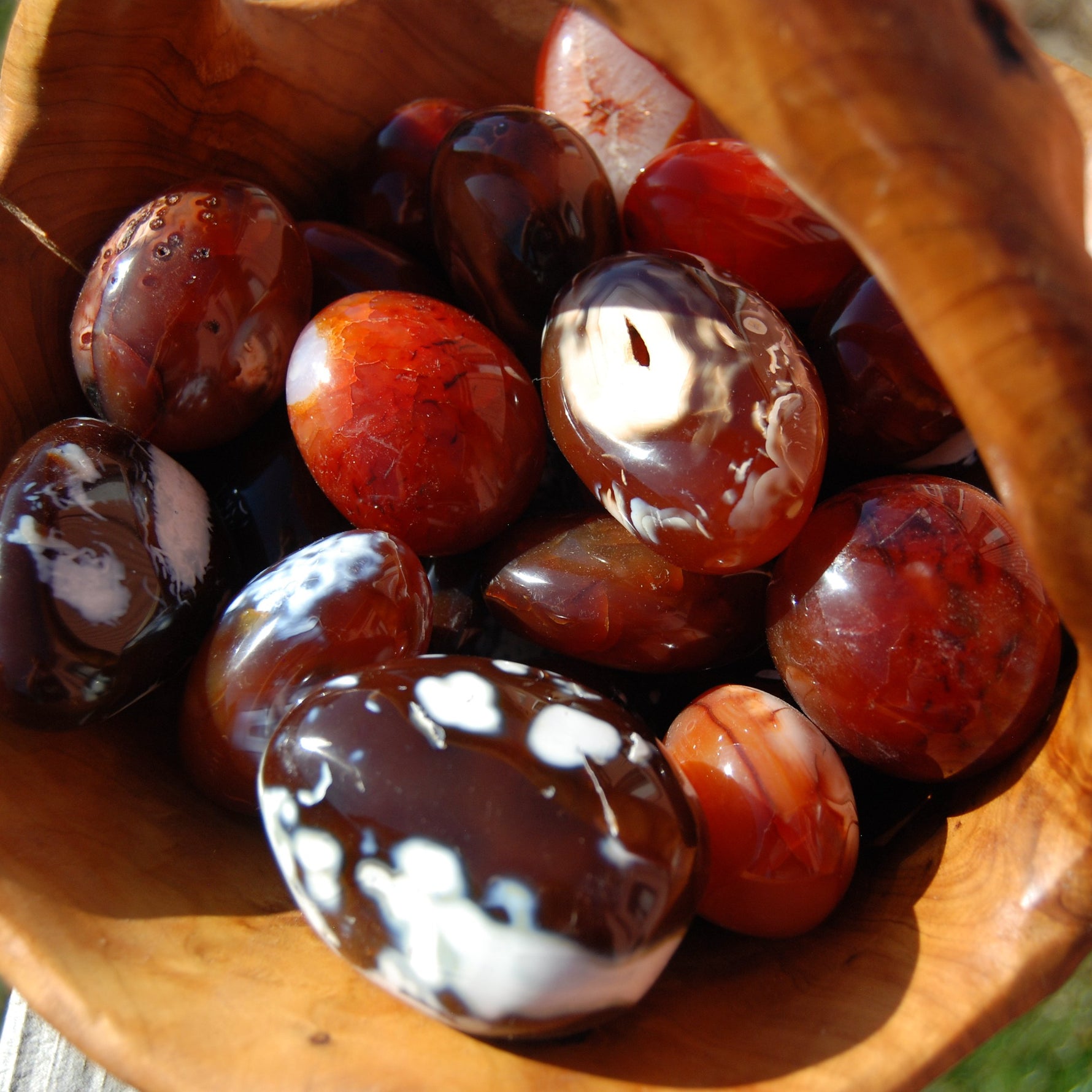 Carnelian Polished Crystal Palm Stones