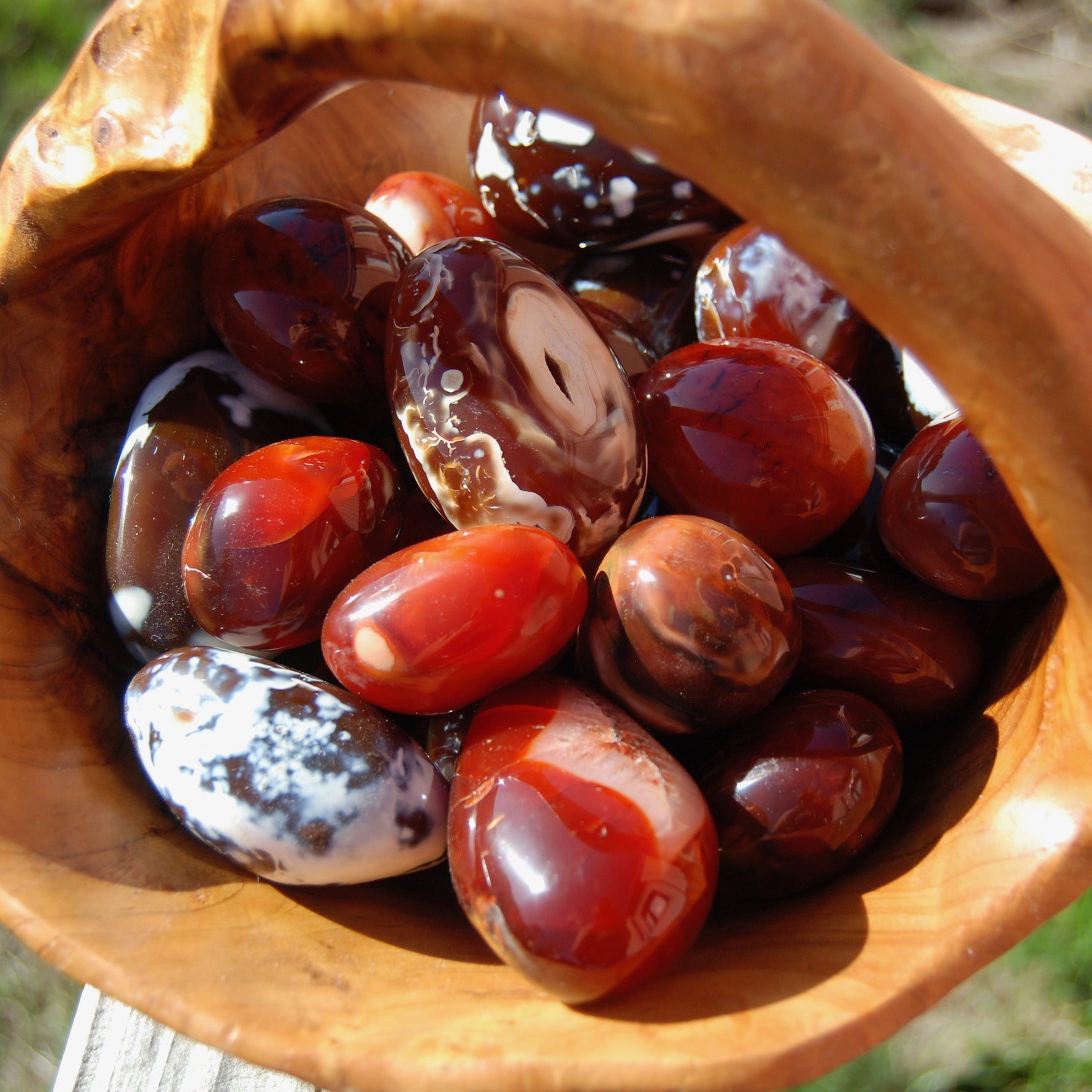 Carnelian Polished Crystal Palm Stones