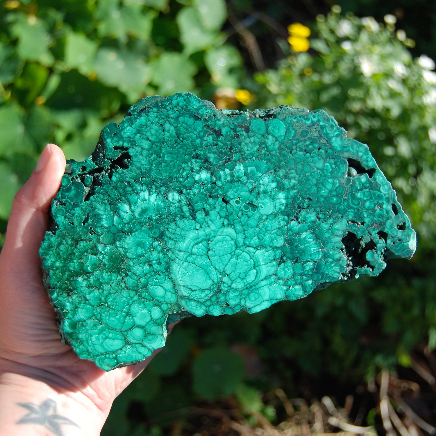 Malachite Crystal Gemstone Slab Large
